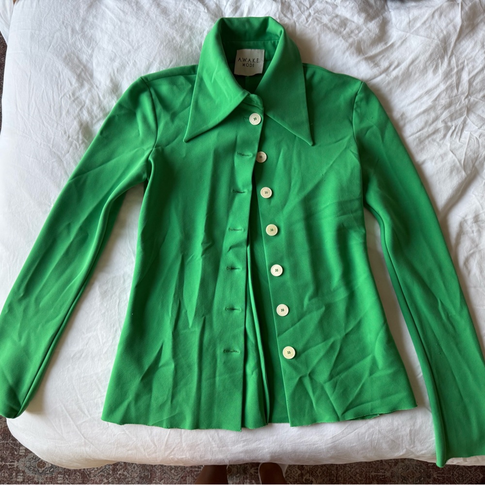 Vibrant Green Blazer with Classic Cut